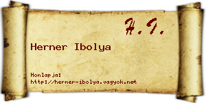 Herner Ibolya névjegykártya
